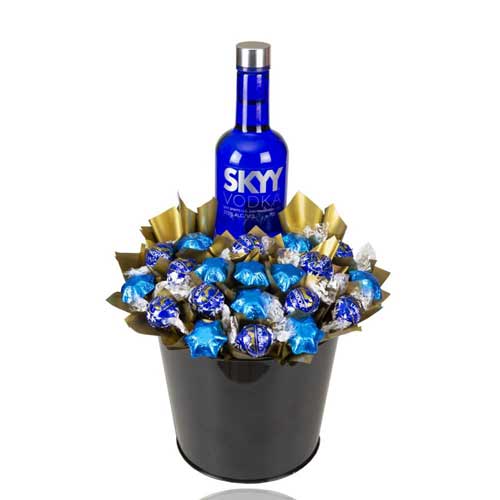 Blue Vodka With Chocolate Bouquet  